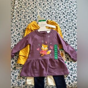 Baby girl Purple Dress with Fox Design 2 outfits